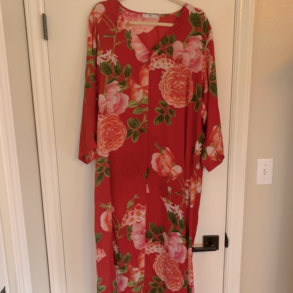 Natori Kaftan Red Dress